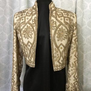 Victoria Royal Ltd. Bolero Jacket Beaded Military Style Size 8